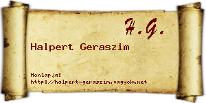 Halpert Geraszim névjegykártya